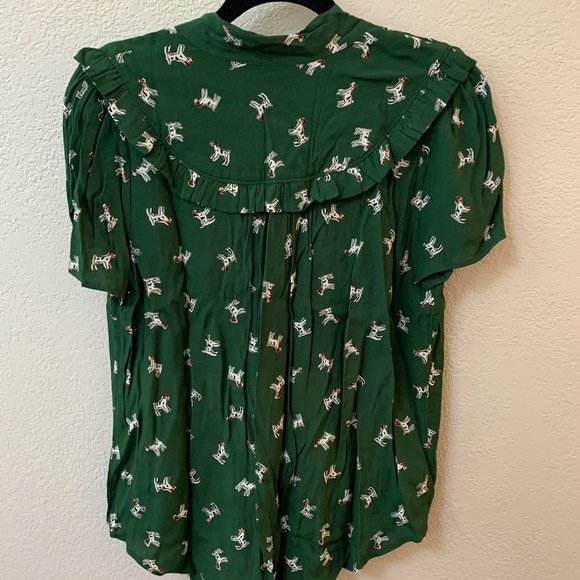 Anthropologie Dog Print Blouse - Picture 3 of 5